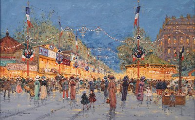 Zencefilli kurabiye fuarı. Ulus Meydanı, c. 1930 by Eugene Galien Laloue