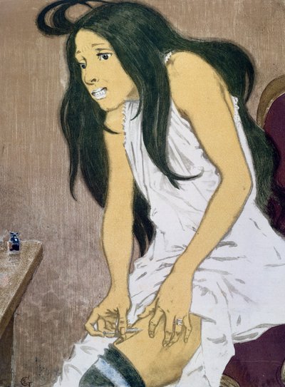 Kendine Enjekte Eden Bir Uyuşturucu Bağımlısı, 20. Yüzyıl Başları by Eugene Grasset
