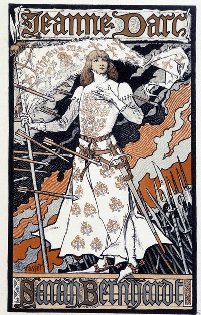 “Joan of Arc” posteri (Henriette Rosine Bernard ve Sarah Bernhardt (1844-1923) Joan of Arc