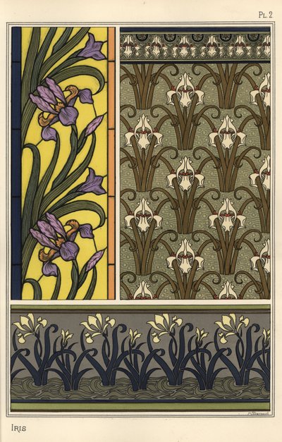Çeşitli desenlerde iris by Eugene Grasset
