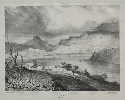 Auvergne: Aidat Gölü, Auvergne, 1831. by Eugene Isabey