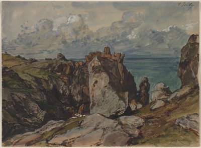 Cézembre, Brittany, c. 1830. by Eugene Isabey