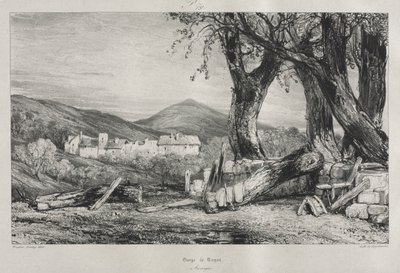 Eski Fransa'da Pitoresk ve Romantik Yolculuklar: Auvergne (cilt II), Gorge of Royat, Levha 79 by Eugene Isabey