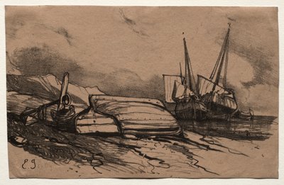 Altı Deniz Piyadesi: Cover, A Strike, 1833. by Eugene Isabey