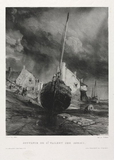 Altı Deniz Piyadesi: Souvenir Saint Valéry-sur-Somme, 1833. by Eugene Isabey
