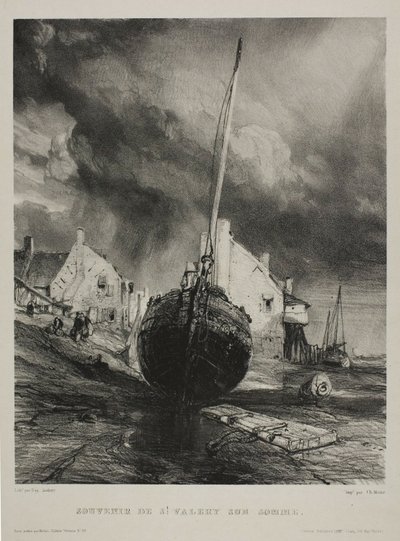 Aziz Valéry-sur-Somme hatırası, Altı Deniz Piyadesinden üçüncü plaka by Eugene Isabey