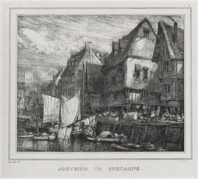 Hatıra Eşyası: Brittany Hatıra Eşyası, Plaka 5, 1832. by Eugene Isabey