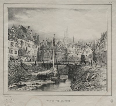 Caen'in görünümü, 1832. by Eugene Isabey