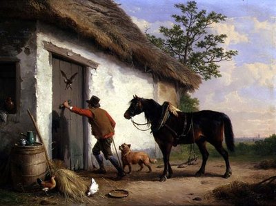 yazlık kapısında by Eugene Joseph Verboeckhoven