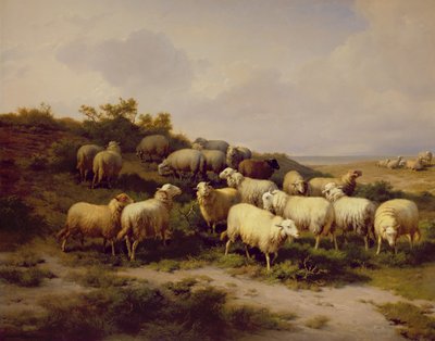Sahilde Koyun, 1878 by Eugene Joseph Verboeckhoven