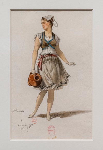 Korrigane. Charles-Marie Widor Balesi, kostüm modeli. 1880, kağıt üzerine kalem, sulu boya ve guaş. by Eugene Lacoste