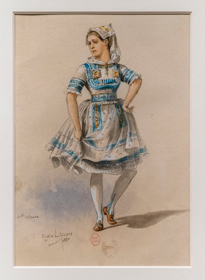 Korrigane. Charles-Marie Widor Balesi, kostüm modeli. 1880, kağıt üzerine kalem, sulu boya ve guaş. by Eugene Lacoste