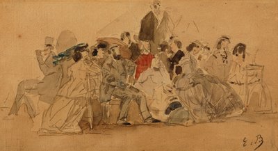 Sahilde Öğleden Sonra, 1865 dolayları by Eugene Louis Boudin