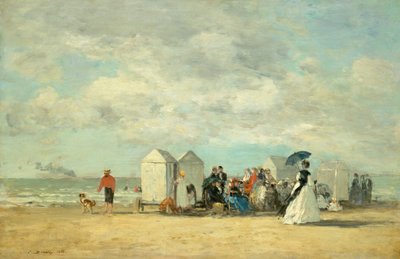 plaj sahnesi by Eugene Louis Boudin