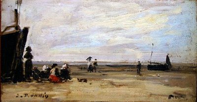 Sahil sahnesi (gemide yağ) by Eugene Louis Boudin