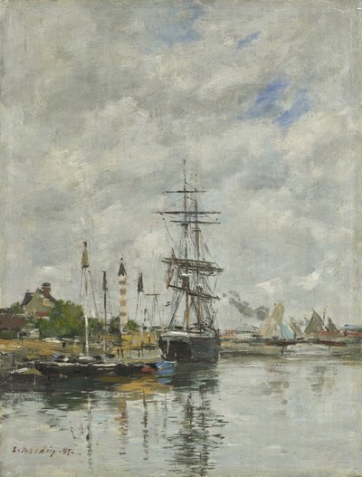 Deauville, Tekne Havzası, 1887 by Eugene Louis Boudin