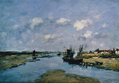 La Canche, Low Tide, Etaples (tuval üzerine yağlı boya) by Eugene Louis Boudin