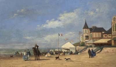 Trouville plajı by Eugene Louis Boudin