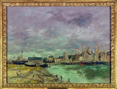 Trouville limanı (Trouville-sur-Mer), Calvados Tablosu Eugene Louis Boudin (1824-1898) 1891 Dim 0,41 x 0,55 m Paris Louvre müzesi Zorunlu söz: Bağış Helene ve Victor Lyon by Eugene Louis Boudin