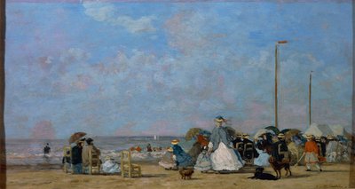 Trouville Sahilinde, Eugene Boudin tarafından, resim by Eugene Louis Boudin