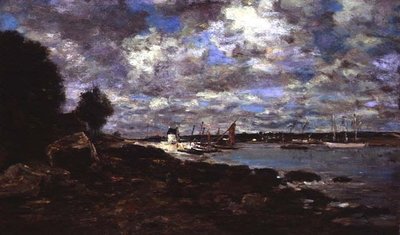 Plougastel-Daoulas (tuval üzerine yağlı boya) by Eugene Louis Boudin
