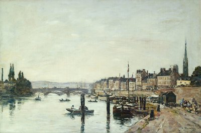 Rouen; Seine ve Corneill Köprüsü, 1895 by Eugene Louis Boudin