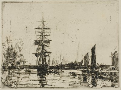 Teknelerle Deniz Manzarası by Eugene Louis Boudin