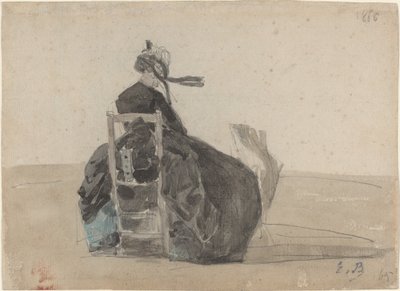 Siyahlı Kadın, Trouville, 1865. by Eugene Louis Boudin