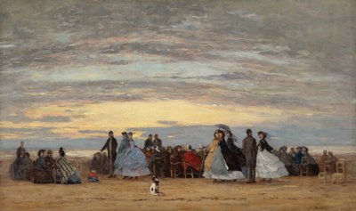 Villerville'deki Plaj by Eugene Louis Boudin