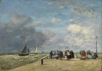 Trouville'deki İskele by Eugene Louis Boudin