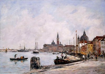 Giudecca Rıhtımı, Venedik, 1895 by Eugene Louis Boudin