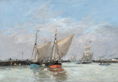 Trouville, İskeleler, Gelgit, 1876 by Eugene Louis Boudin