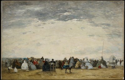 Trouville Sahilinde Tatilciler by Eugene Louis Boudin