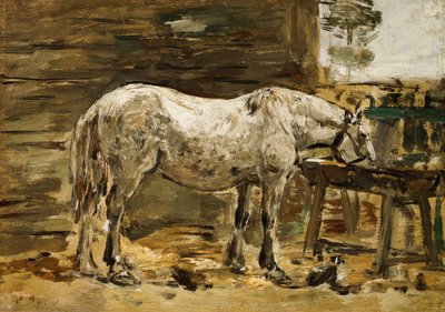Beyaz At, İçme Ocağında, 1885-90 dolayları by Eugene Louis Boudin