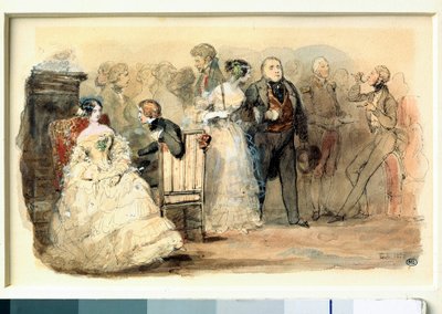 Eugene Lami (1800-1890) tarafından Louis Philippe Suluboya altında bir resepsiyon by Eugene Louis Lami
