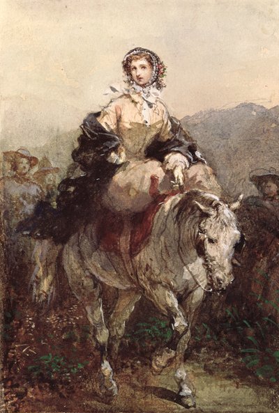 Atlı genç kadın by Eugene Louis Lami