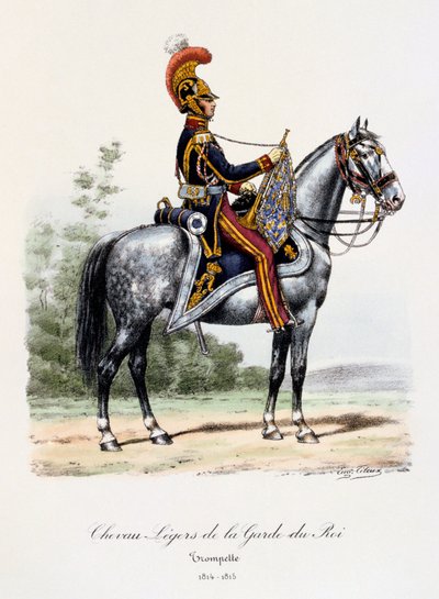 Kral Muhafızlarının Hafif Atları, Trompetçi, 1814-15 by Eugene Titeux