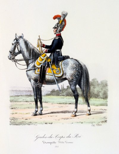Gardes-du-Corps de Roi, Trompetçi soyunma, 1815 by Eugene Titeux