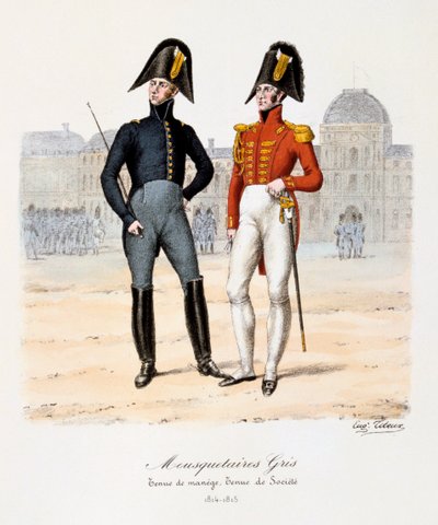 Gri Silahşörler, Manej ve Sosyete Elbisesi, 1814-15 by Eugene Titeux