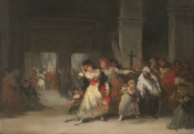 Kilisenin içi, c.1860-66 (kalay üzerine yağlı boya) by Eugenio Lucas Velázquez