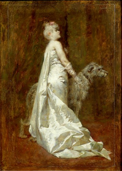 Beyaz Elbise ve Köpek, Eugenio Scomparini by Eugenio Scomparini