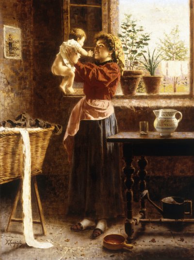 Hassas Bir An (tuval üzerine yağlı boya) by Eugenio Zampighi