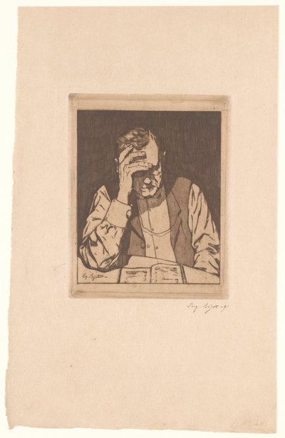 okuyan adam by Eugène Bejot (signed by artist)