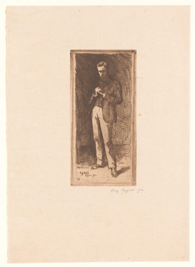kendi portre by Eugène Bejot (signed by artist)