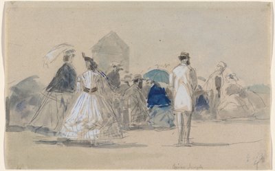 Sahilde Kabarık Tüller by Eugène Boudin