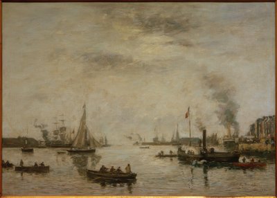 Le Havre, liman manzarası by Eugene Louis Boudin
