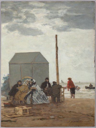 Deauville'deki Plaj by Eugène Boudin