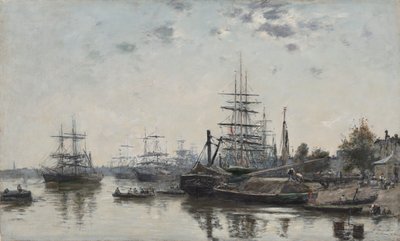 Quai des Chartrons'dan Bordeaux manzarası by Eugène Boudin