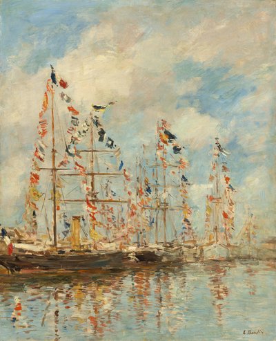 Trouville-Deauville'deki Yat Havzası by Eugène Boudin