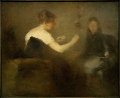 Yünü sararken by Eugène Carrière